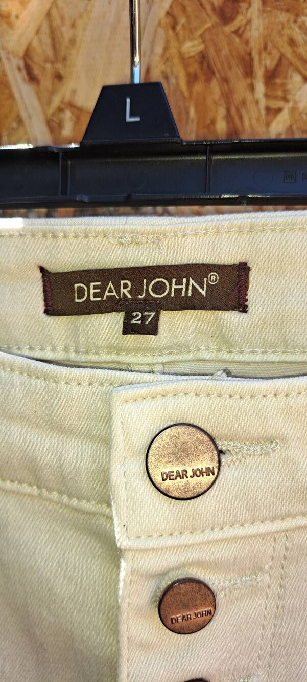 Dear John Olivia Jeans Size 27 Vanilla Ice Super High Rise Skinny Button Fly - Picture 4 of 8